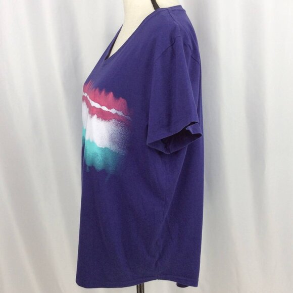 Tek Gear T-Shirt Womens Size XXL Purple Abstract Graphic Print Short Sleeve - Picture 4 of 9